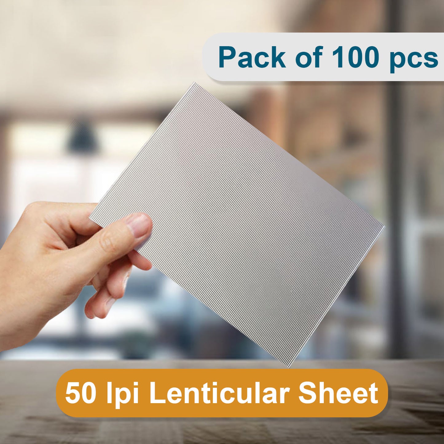 Sheet With Adhesive - 50 LPI (4"x6") (Pack of 100) 4 inch lines